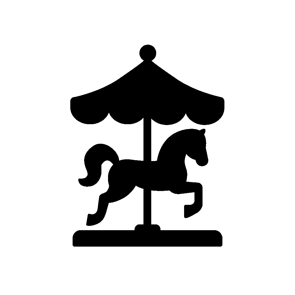 crnvl logo: minimalist image of a horse on a carousel